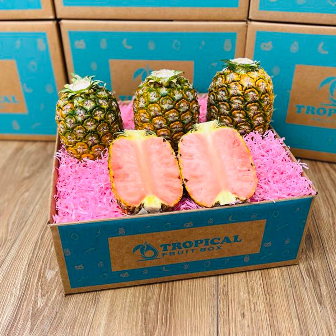 PinkGlow® Pink Pineapple Quartet Box Specialty Box Tropical Fruit Box 