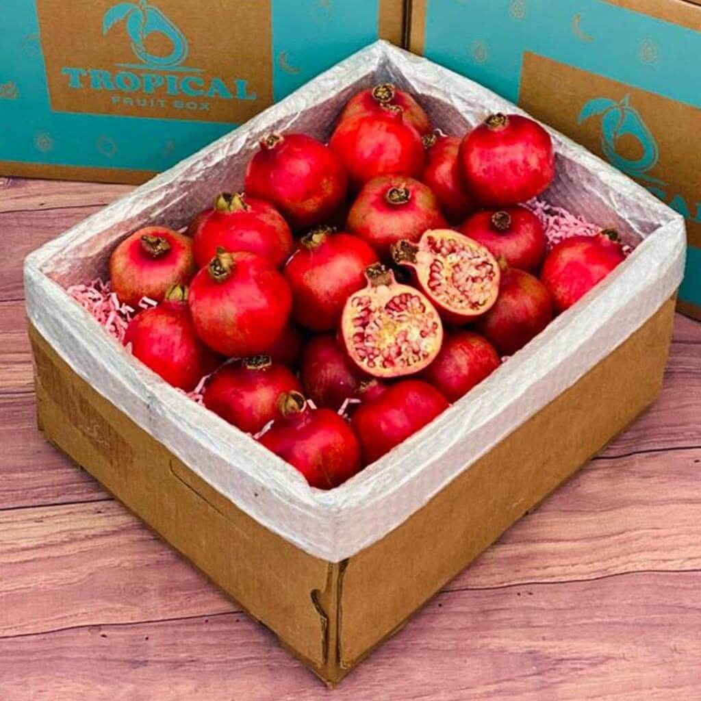 Fresh Box of Pomegranates