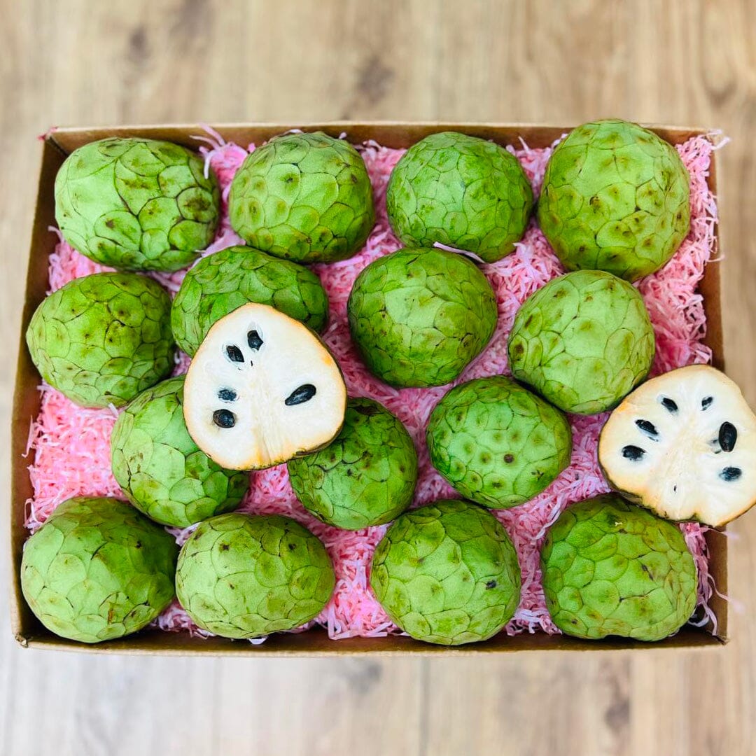 Cherimoya Fruit (Custard Apple) Box Specialty Box Tropical Fruit Box Large (12 Pounds) 