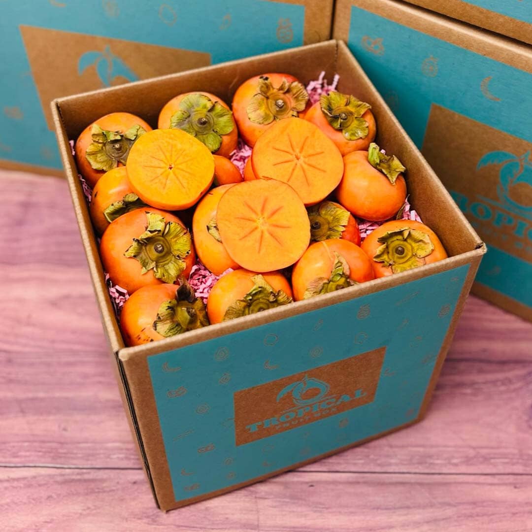 Fuyu Persimmons Specialty Box Tropical Fruit Box Medium (5 Pounds) 