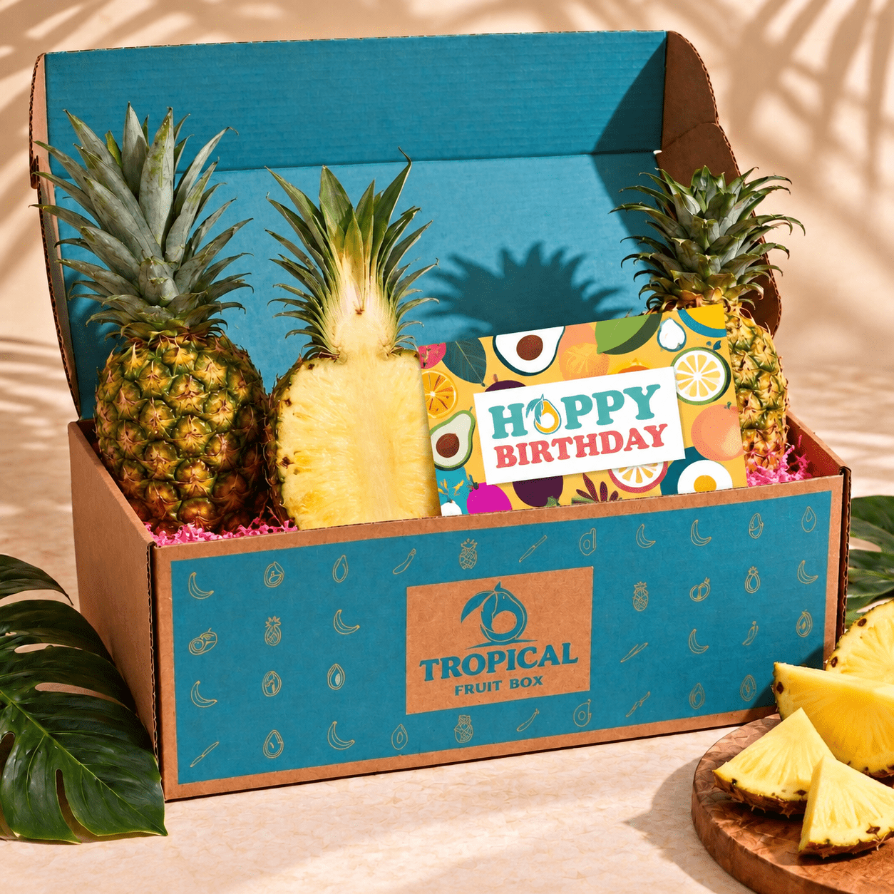 Honeyglow™ Pineapple GoogleON Tropical Fruit Box 3 ct Happy Birthday 