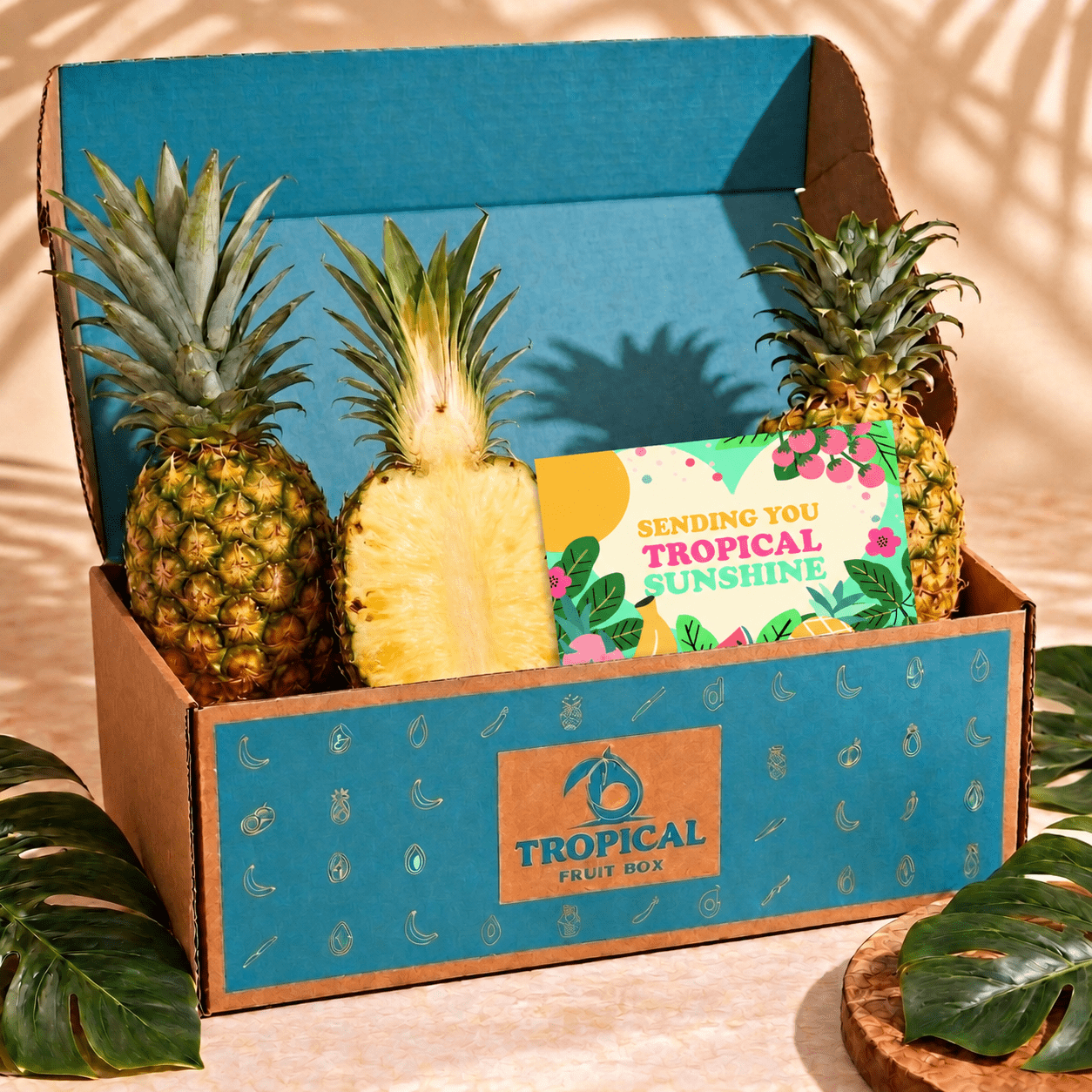 Honeyglow™ Pineapple GoogleON Tropical Fruit Box 3 ct Sending You Sunshine (Sympathy) 