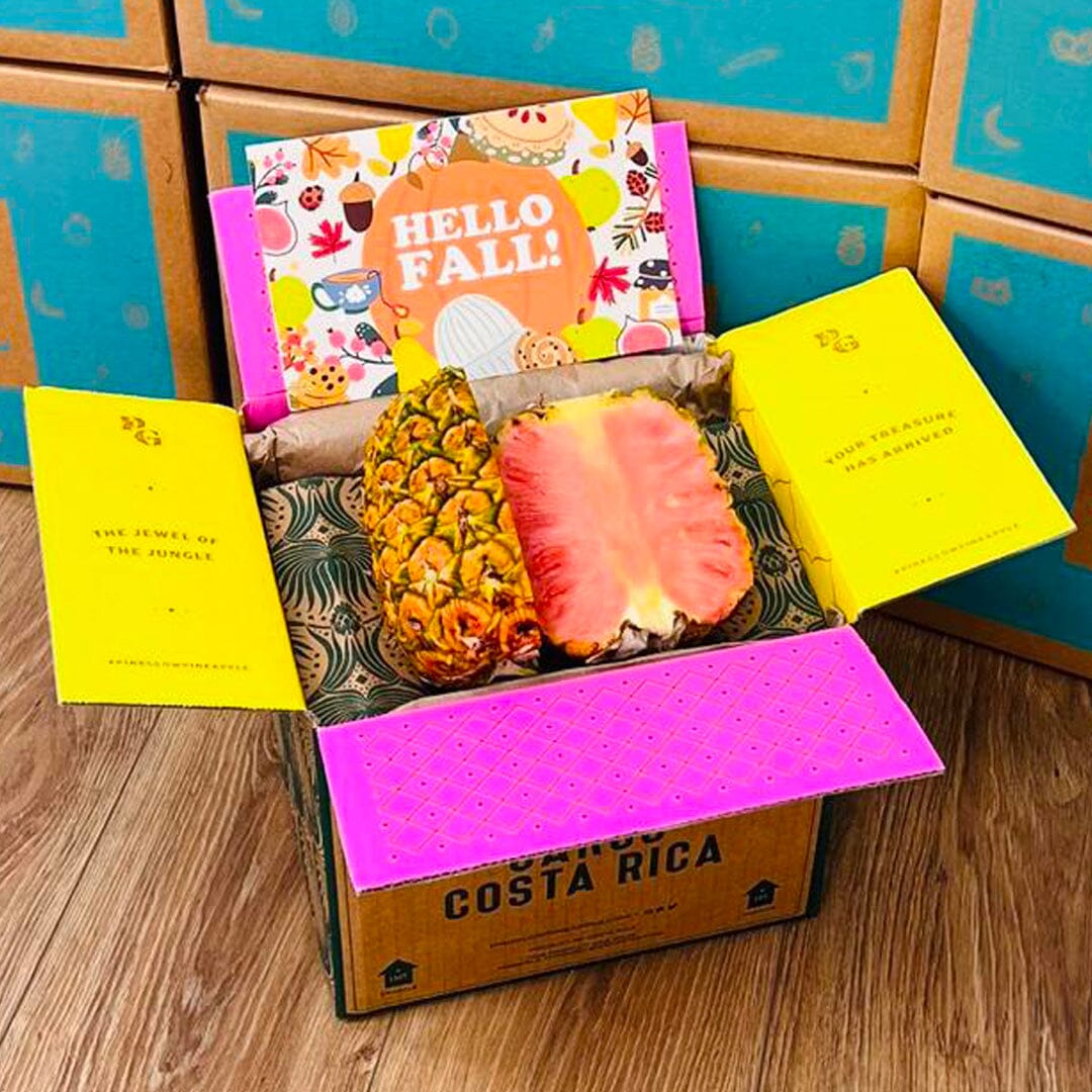 The Pinkglow® Pink Pineapple Gift Box GoogleON Tropical Fruit Box 