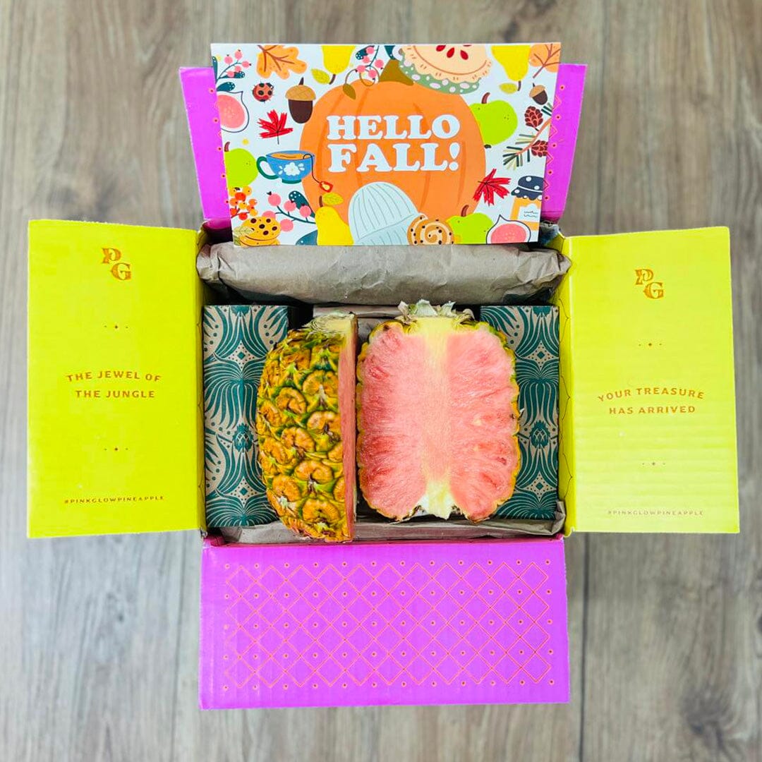 The Pinkglow® Pink Pineapple Gift Box GoogleON Tropical Fruit Box 