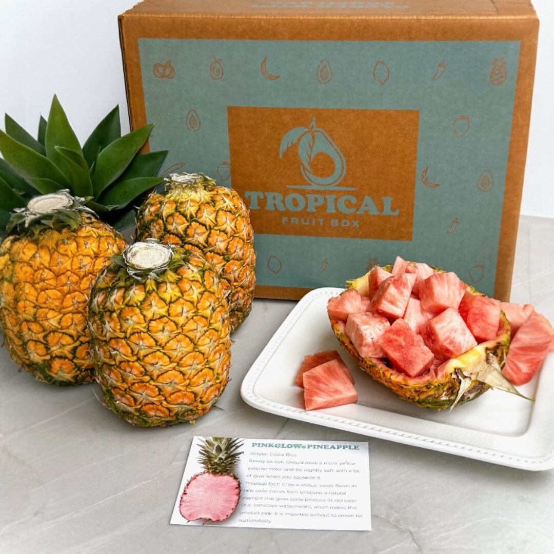 PinkGlow® Pink Pineapple Quartet Box GoogleON Tropical Fruit Box 