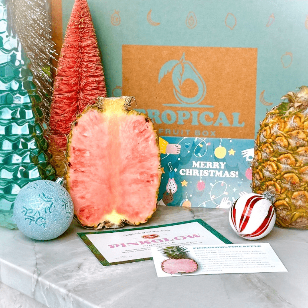 Merry Christmas Pinkglow® Pink Pineapple – Exclusive Gift Box Tropical Fruit Box 