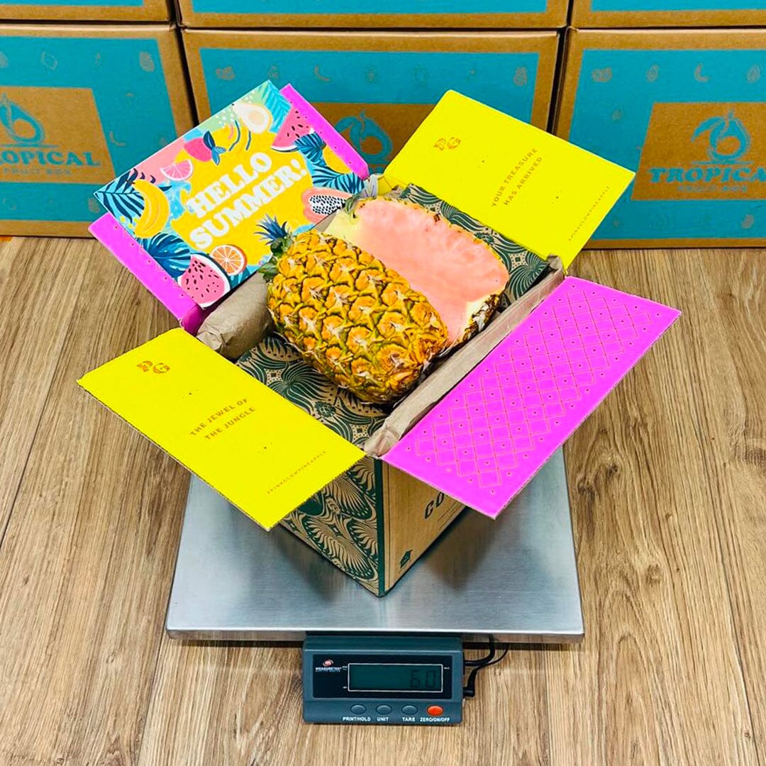 The Pinkglow® Pink Pineapple Gift Box GoogleON Tropical Fruit Box 
