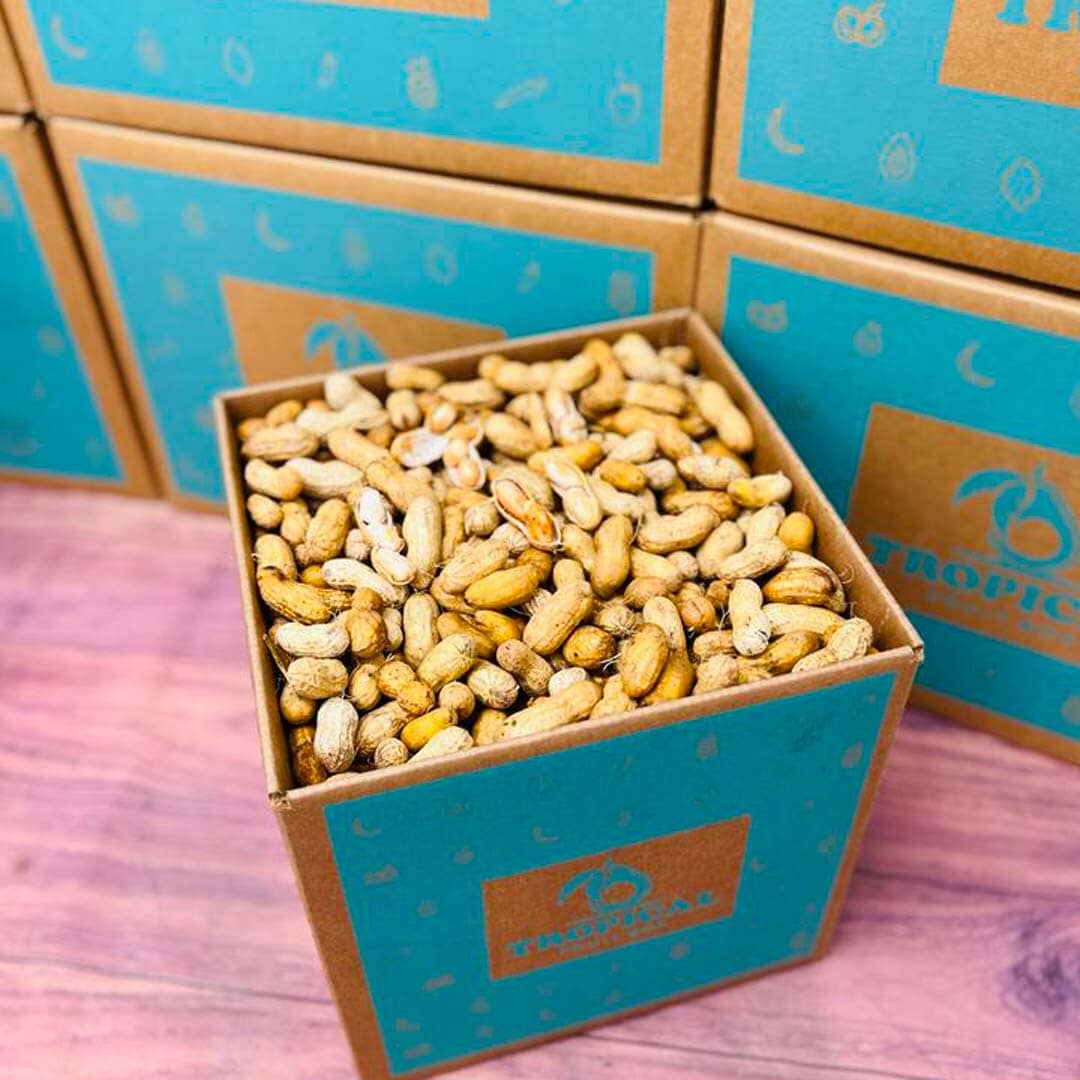 Raw Georgia Peanuts Box Peanuts Tropical Fruit Box Medium (5 Pounds) 