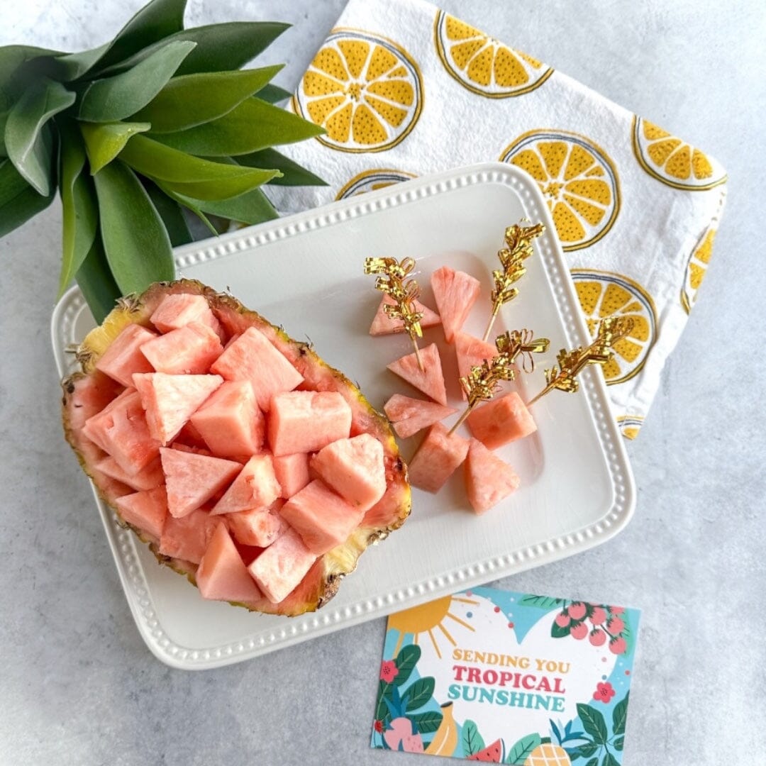 The Pinkglow® Pink Pineapple Gift Box GoogleON Tropical Fruit Box Get Well 