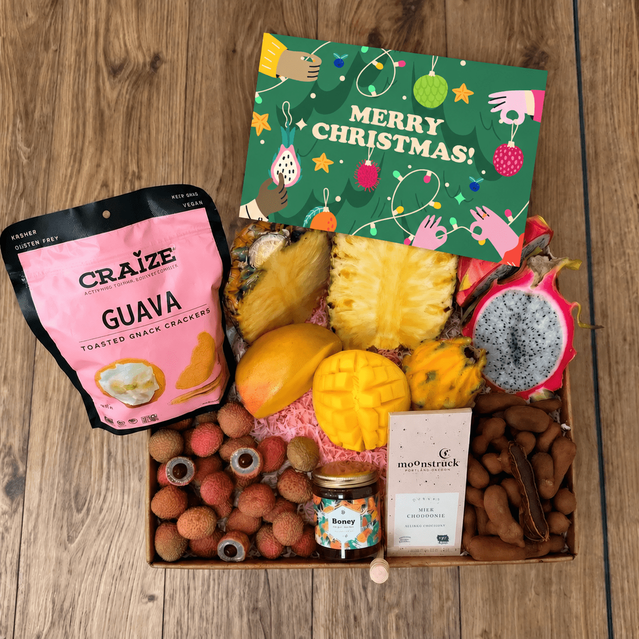 TropiLuxe Premium Gift Box Specialty Box Tropical Fruit Box Medium (10 lbs) Merry Christmas 