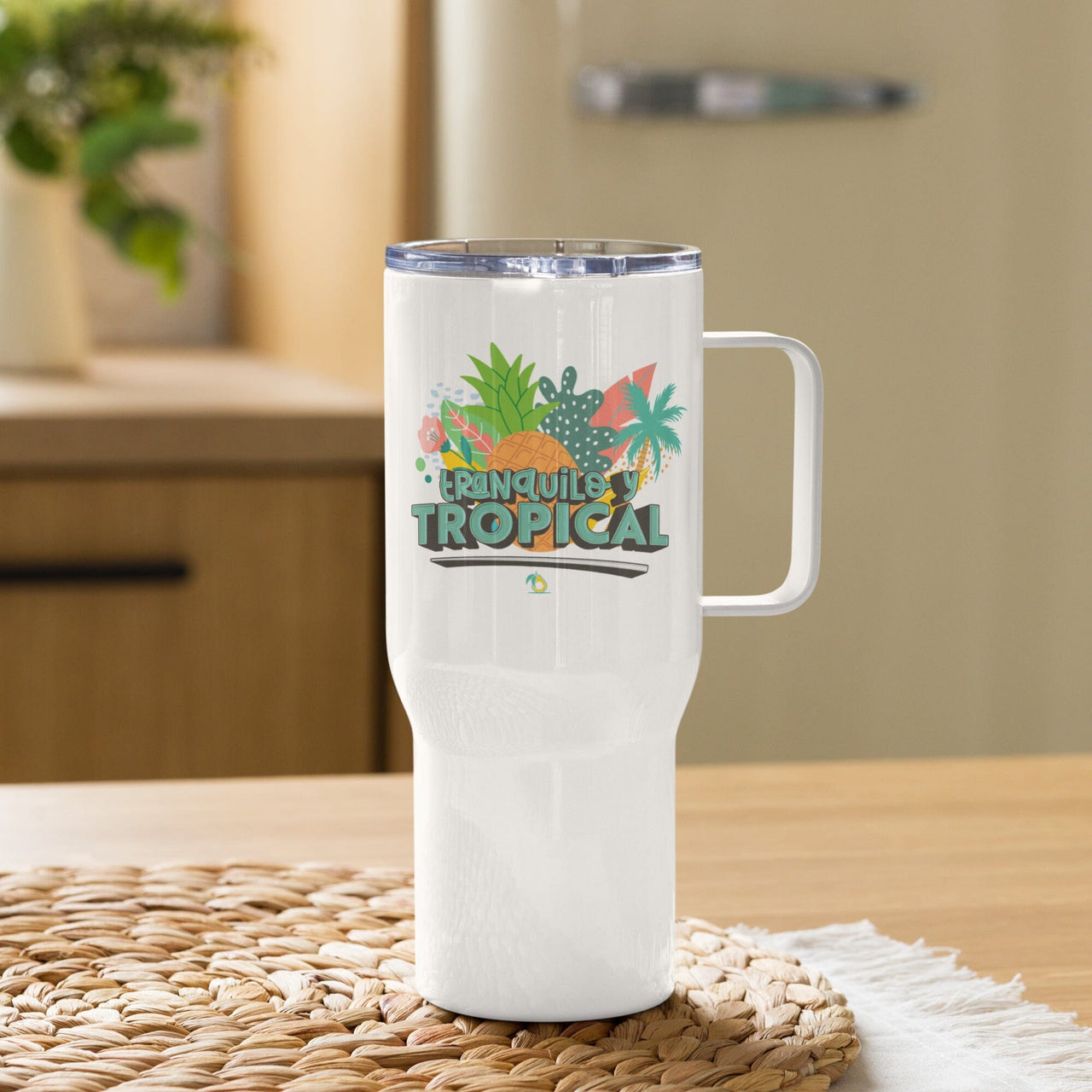 Tranquilo y Tropical Travel Mug With Handle Tropical Fruit Box 