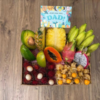 Thumbnail for Tropical Fruit Box gift set featuring fresh mango, pineapple, dragon fruit, avocado, bananas, and exotic berries.