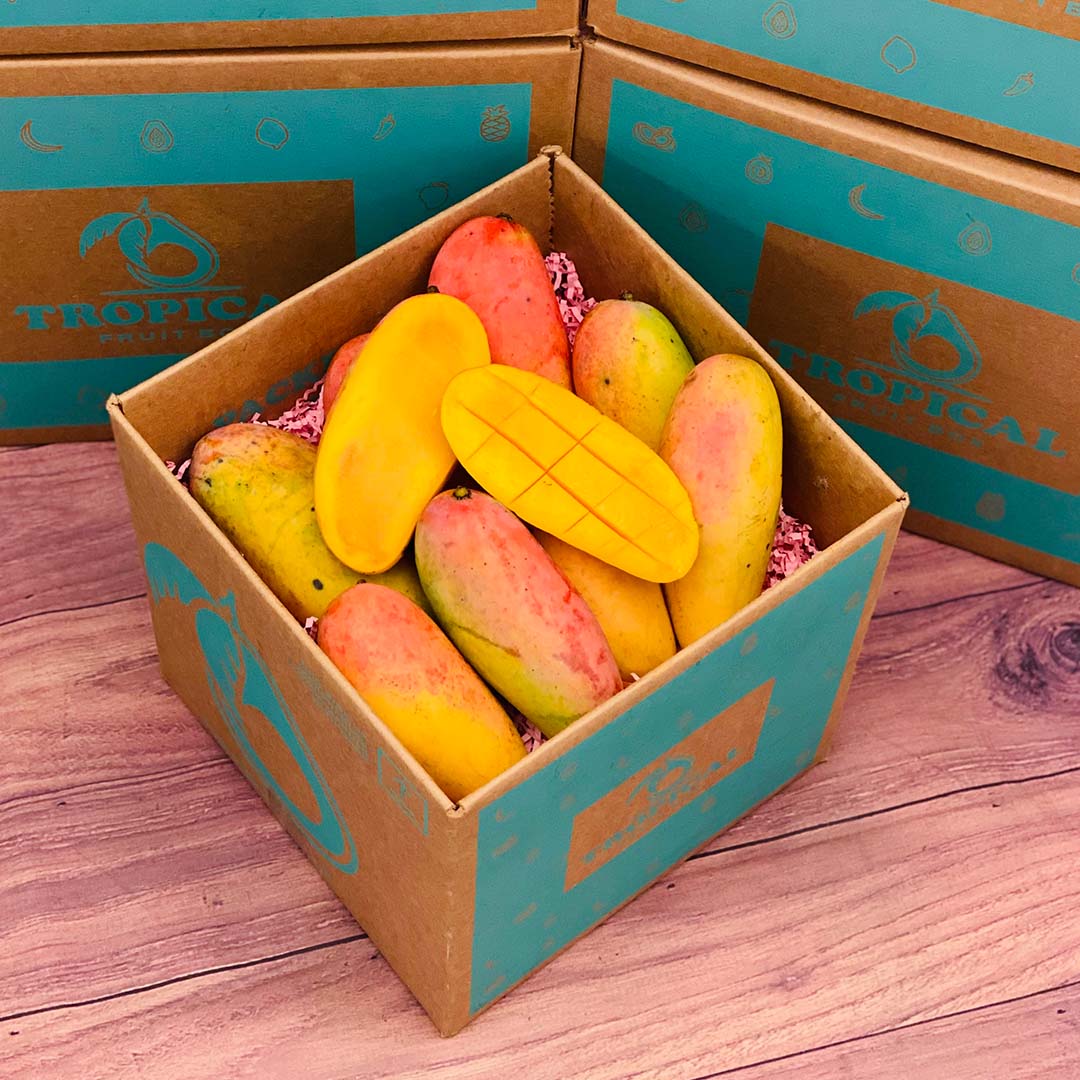Rainbow Mango Box Mangoes Tropical Fruit Box Medium (5 Pounds) 